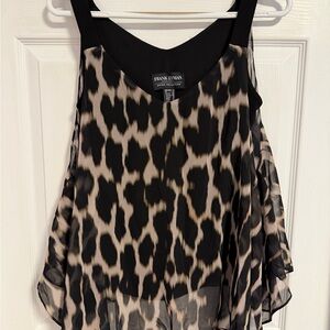 Frank Lyman Design Leopard Print Chiffon Blouse
